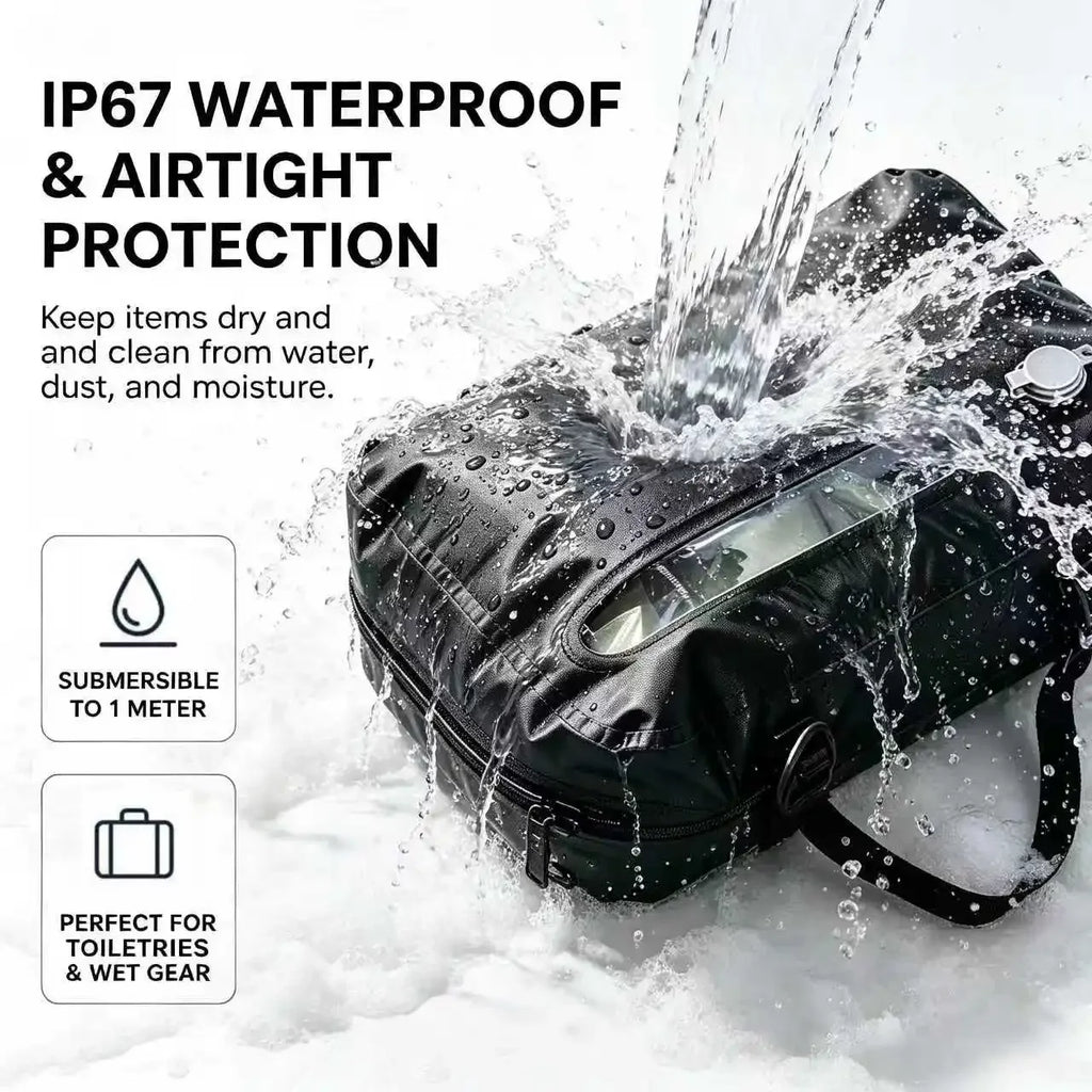 41L Vacuum Compression bag IP67 Waterproof Space Saver Clothes Luggage Organizer Electric Pump Travel Black storage organization