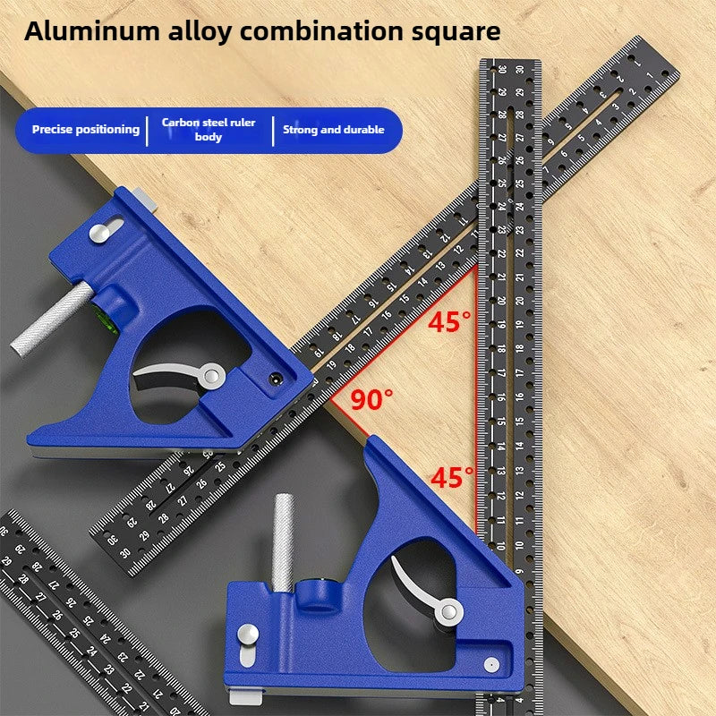 Woodworking right-angle movable corner L-shaped 90-degree high-precision long board ruler multi-functional combination ruler
