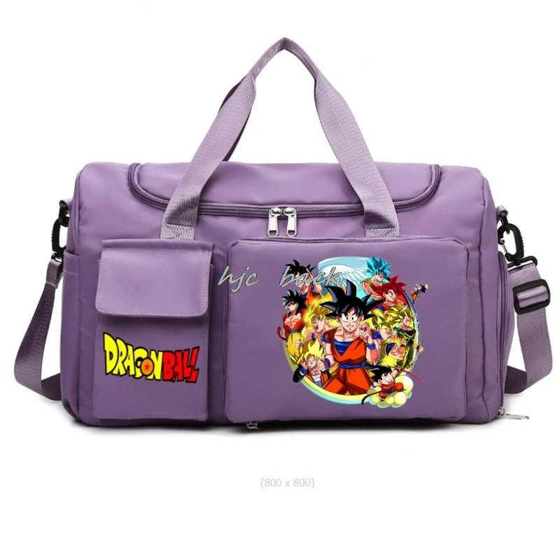 Fashion Dragon Ball Print Large Capacity Storage Bag Shoulder Bag Camping Accessories Dry/wet Separation Travel Bag