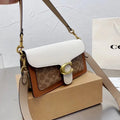Luxury C Buckle Tabby Shoulder Bag Women Vintage Print Leather Underarm Bag 2 Removable Straps Crossbody Small Square Handbag La