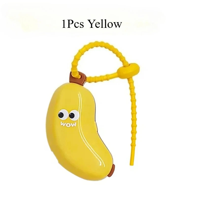 2in1 Banana Toothbrush Holder With Toothpaste Box Cute MIni Toothbrush Protective Cap Portable Brush Cap Case Travel Household