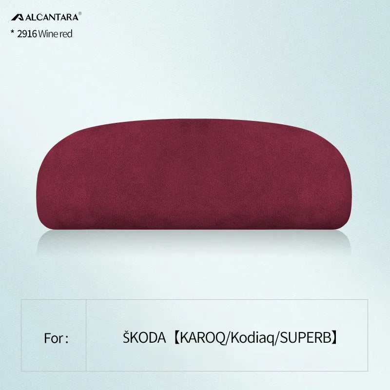 For Skoda Karoq Superb Kodiaq Alcantara Suede Car Eyewear Case Box Sunglasses Holder Glasses Storage Box Auto Accessories