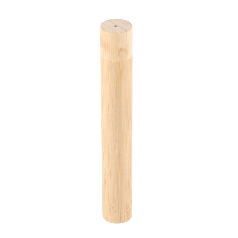 Bamboo Toothbrush Holder Natural Eco Friendly Toothbrush Protect Box With Cover Tubular Travel Toothbrush Case