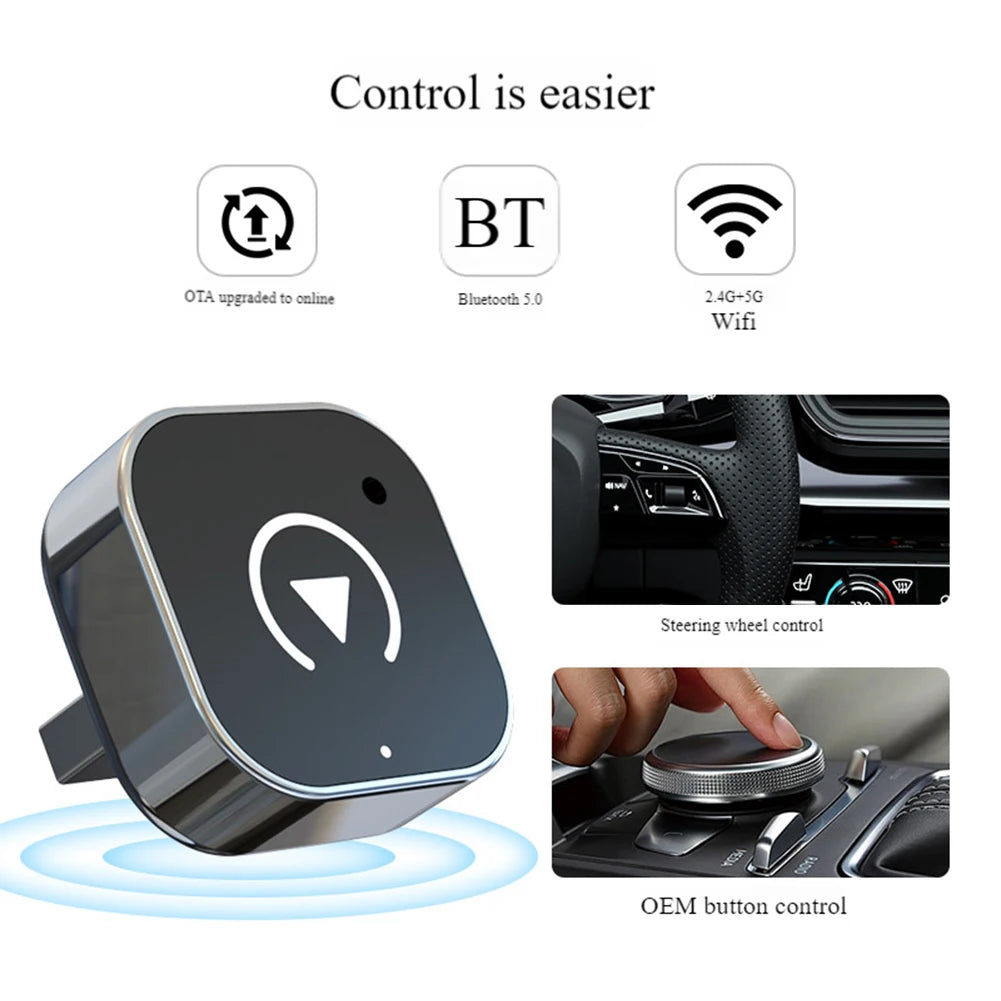 1-5pcs Wireless CarPlay & Android Auto Adapter Smart USB Dongle Auto Connect Plug Play for iPhone and Android Factory Wired Cars