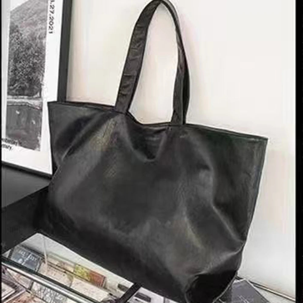 Large Capacity Tote Shoulder Bag Soft PU Leather Shopper Purses and Handbag NEW Designer Bags for Women Commuting Shopper Female
