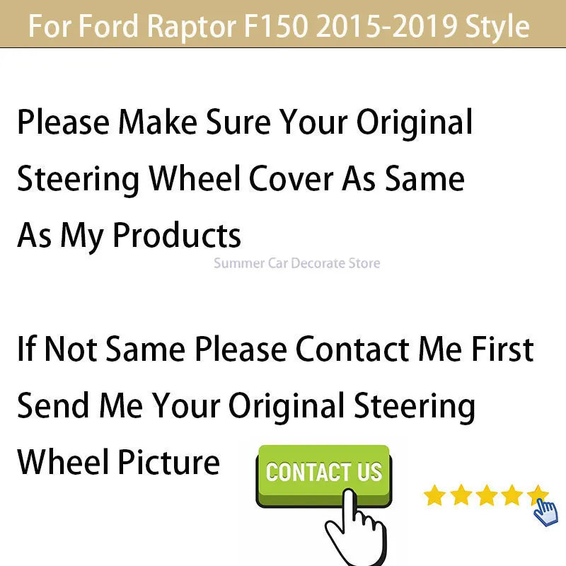 Customized Car Steering Wheel Cover For Ford Raptor F150 2015-2019 Style Original Version Of The Original Car Hand Suture Suede