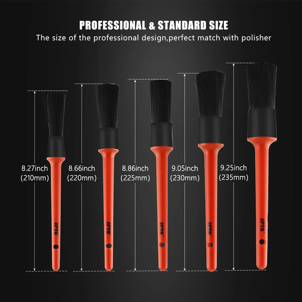SPTA 5pcs/set Sharpening Wire Car Detailing Brush Car Cleaning Detailing Set Dashboard Air Outlet Cleaning Brush