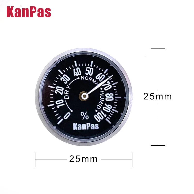 KANPAS Thermometer Hygrometer Mechanical Temperature Humidity Gauge Premium Metal Case No Battery for Car RV Home Outdoor Guitar