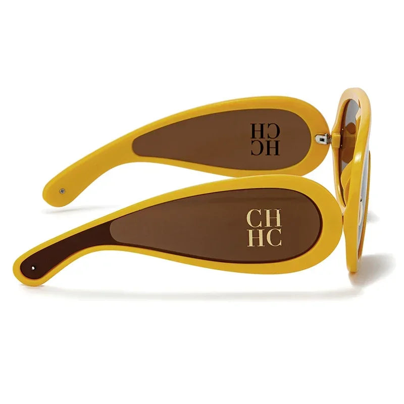 CH Brand Sunshade High Quality Color Lens Sunglasses Unique Design Ladies Rough Edge Personality Eyewear