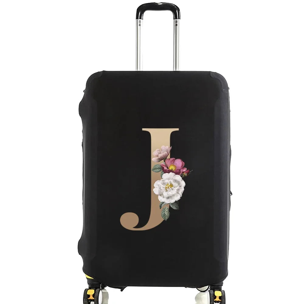 Travel Suitcase Protective Covers Thick Elastic Luggage Cover Protector for 18"-28"Baggage Travel Bag Case Gold Letter Printed