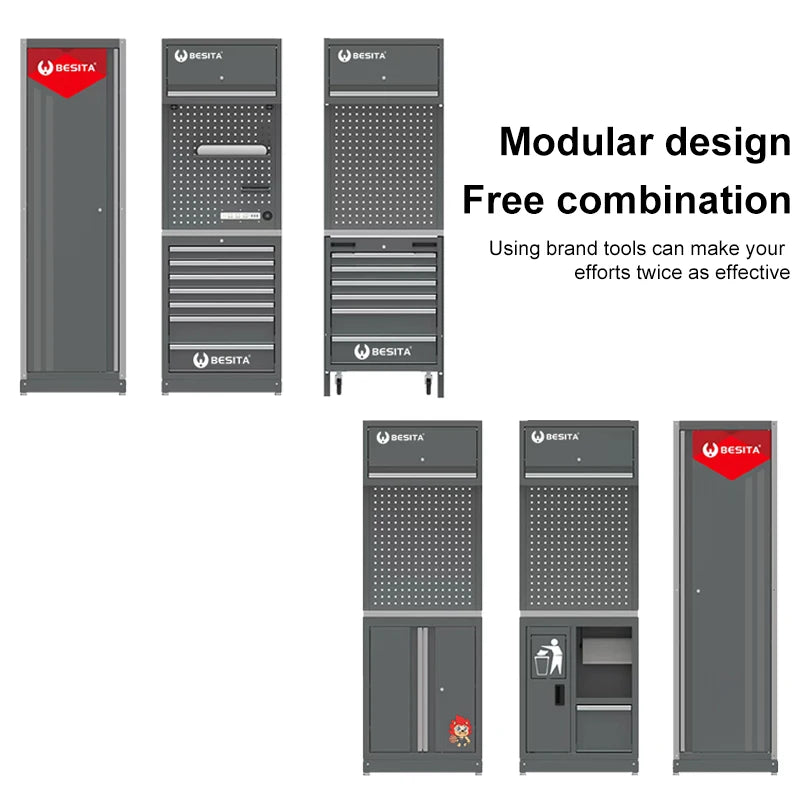 Garage Workstation Modular Tool Box Workbench Workshop Metal Garage Cabinet System Steel Heavy Duty Storage Garage Cabinet