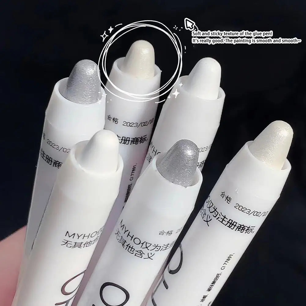 3 colors Glitter Lying Silkworm Pen Matte White Pearlescent White Pearl Silver Lying Silkworm Highlighter Brightening Makeup