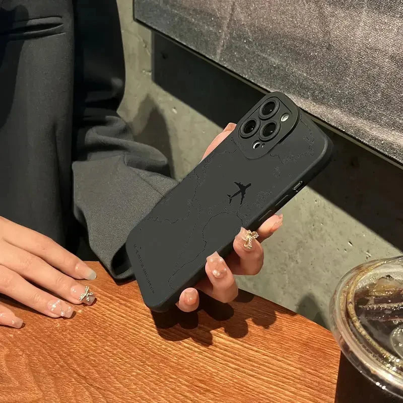Travel-nspired Airplane Route Design Case For Xiaomi Mi 11 Lite 5G 14 13T 13 12T 12X 12 11 Poco F6 F5 X6 X5 X3 M6 Pro Soft Cover