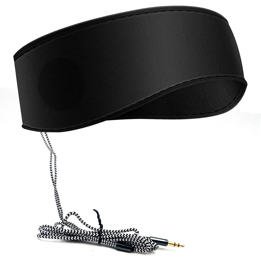 Sports Headphones 3.5mm Wired Stereo Music Headband Breathable Sleep Eye Mask Soft Earphone for Mobile Phone PC Birthday Gifts