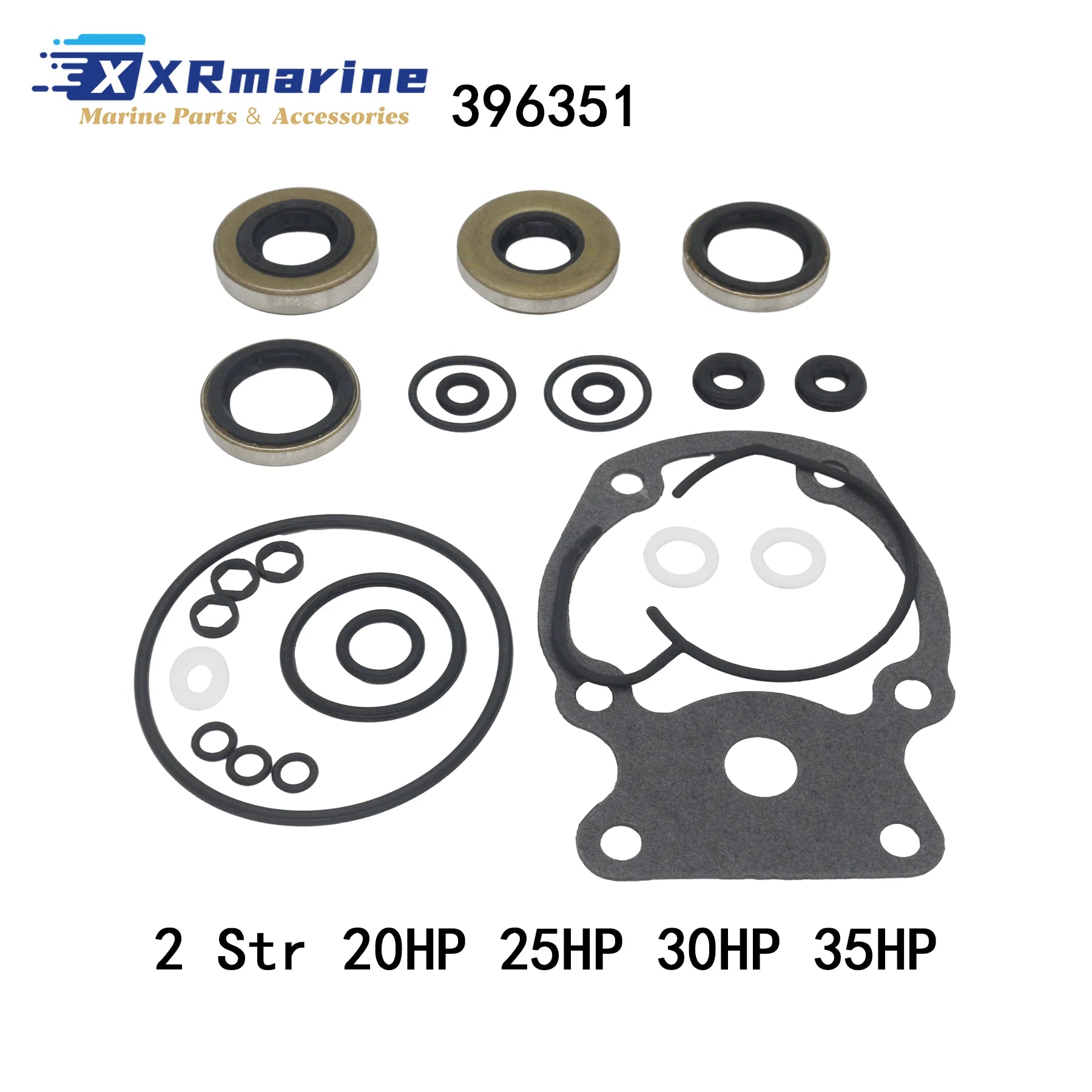 Outboard Lower Unit Seal Kit for Johnson Evinrude 9.9 15 18 20 25 30 35 40 48 50 55 60 65 70 75 HP Engines 396350 5007987