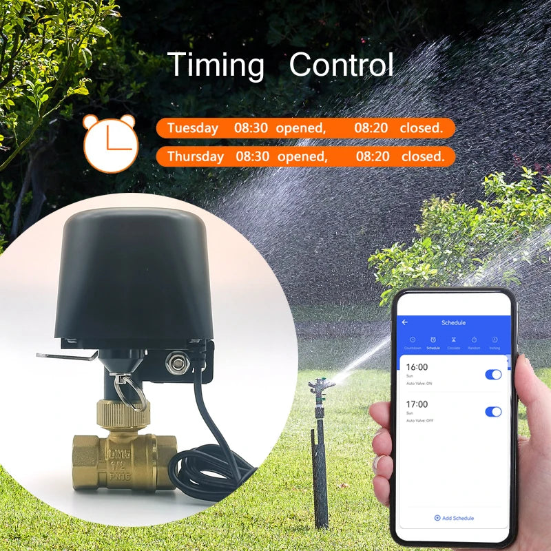 Tuya Zigbee or Wifi Water Valve Shutoff Ball Valve Timer Garden Smart Faucet Controller SmartLife Support Alexa Google Assistant