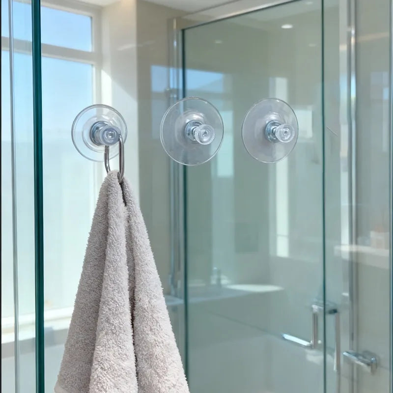 Plastic Suction Cups Hook 25/32/41mm Clear PVC Sucker Pads Strong Adhesive Suction Holder With Screw Nut Home Organizer Hooks