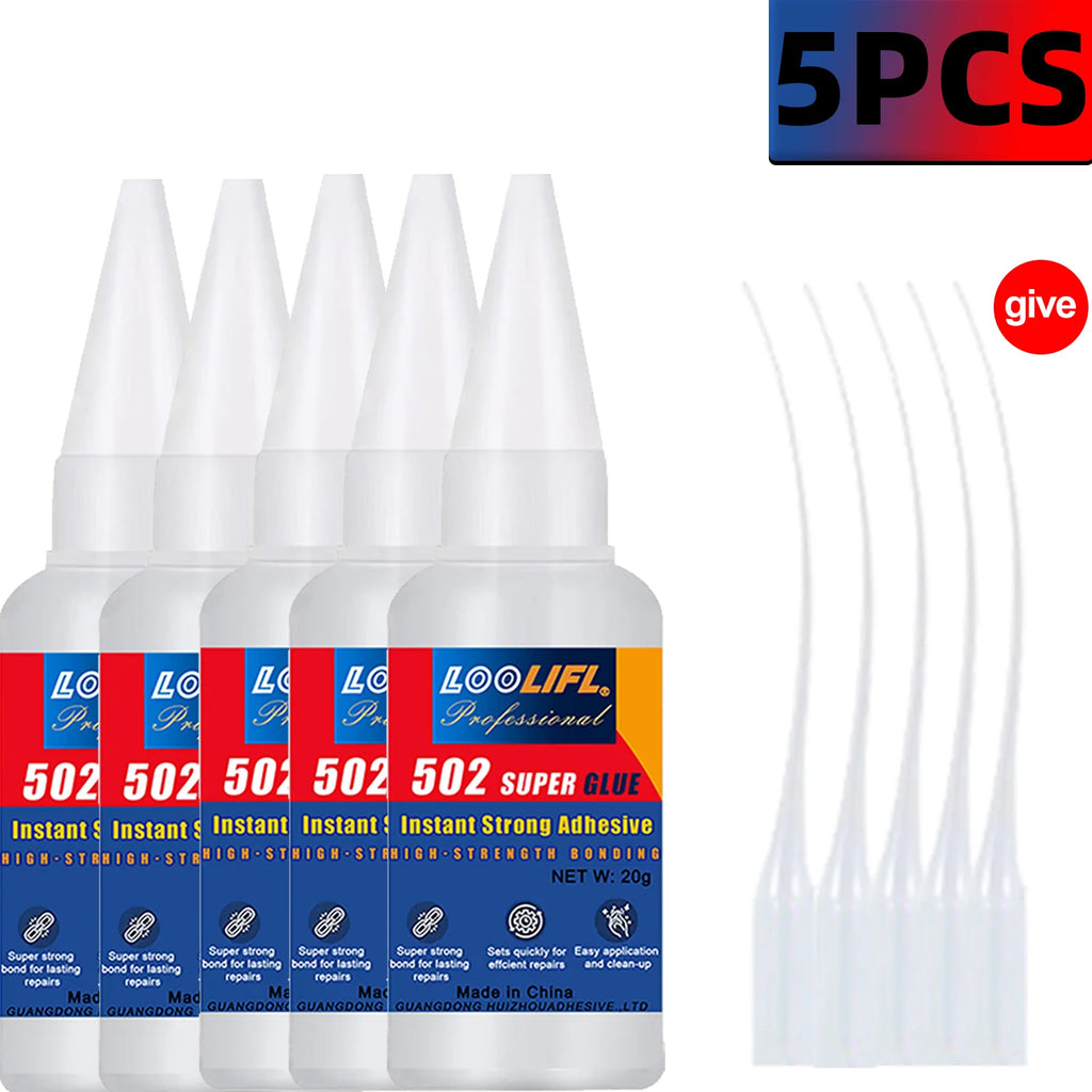 LOOLIFL 1-10 PCS Super glue 502 High Strength Quick-drying Cyanoacrylate Adhesive for leather, rubber, wood, Metal Liquid glue