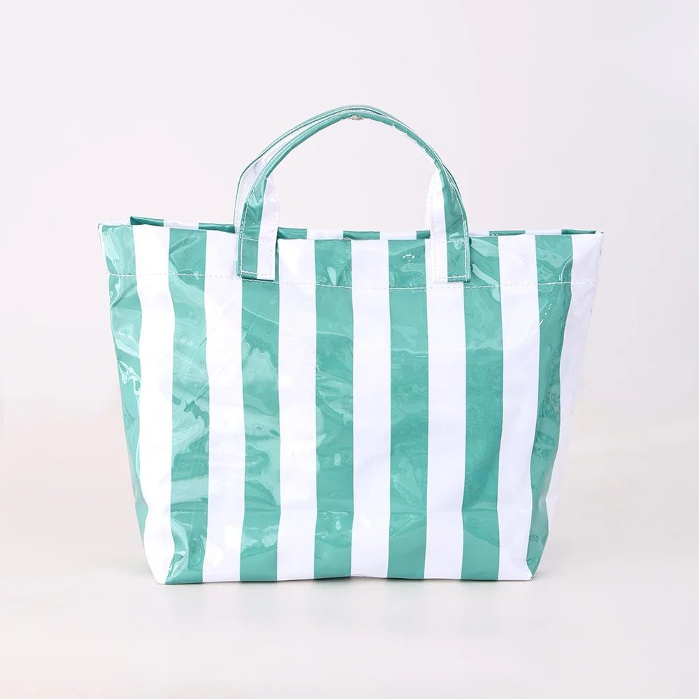 1 PC Fashion Striped Tote Bag For Women Lightweight Large Capacity Commute Handbag Portable Travel Single Shoulder Bag