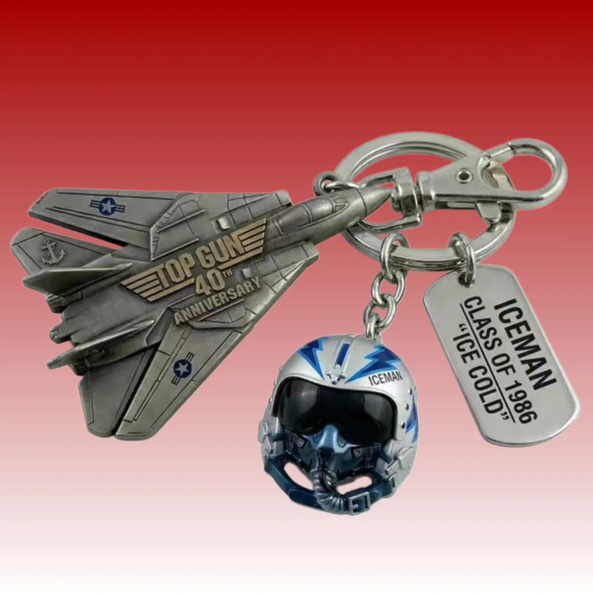 Top Gun 40th Anniversary Commemorative Coin & Keychain& Pin Brooch Lapel Badge Gifts For Military Lover for Collectors Gift