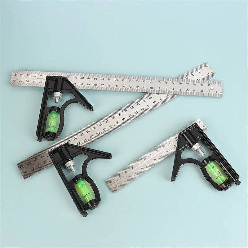 High Quality Stainless Steel Angle Square Measuring Tools Set Precise Aluminium Adjustable Combination Spirit Level