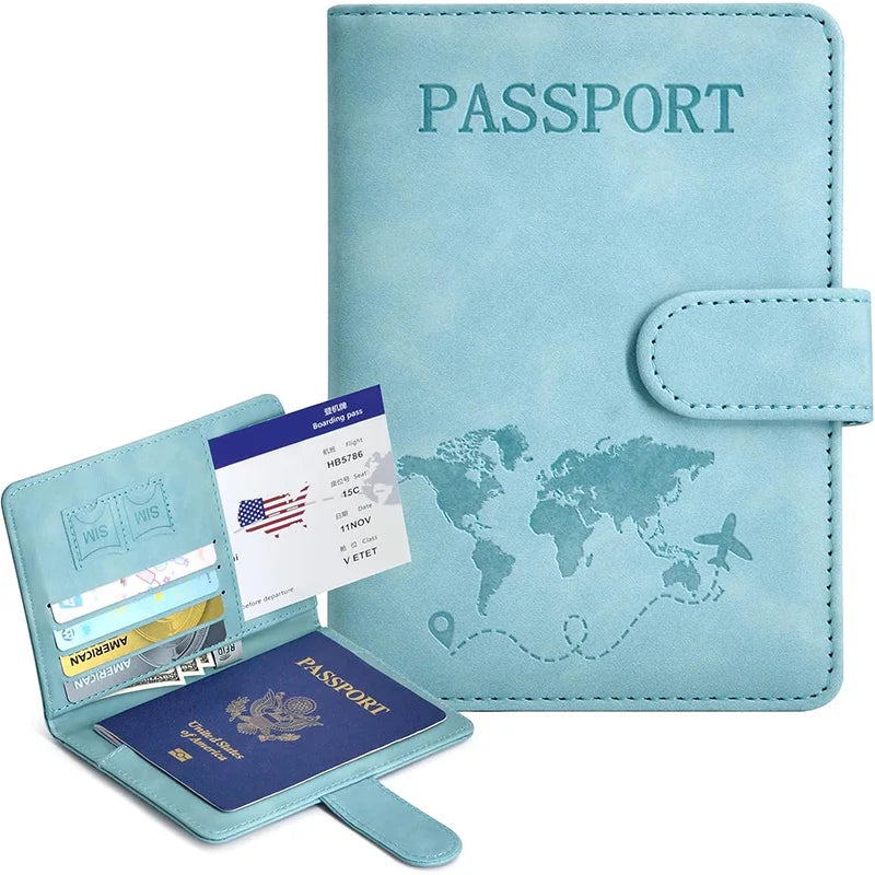 Passport Holder for Men Women RFID Blocking Passport Book Protector Slot Travel Document Organizer
