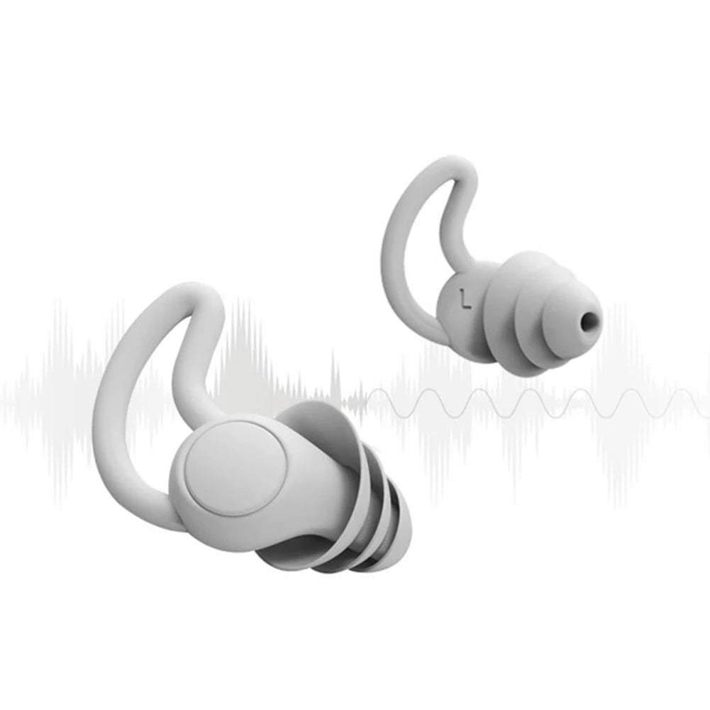1 Pair Silicone Soundproof Ear Plugs Noise Insulation Soft Sleeping Earplugs