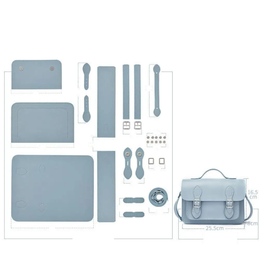 New PU Leather DIY Material Bag 10 Colors DIY Cambridge Messenger Bag Hand-stitched Self-made Bag Women