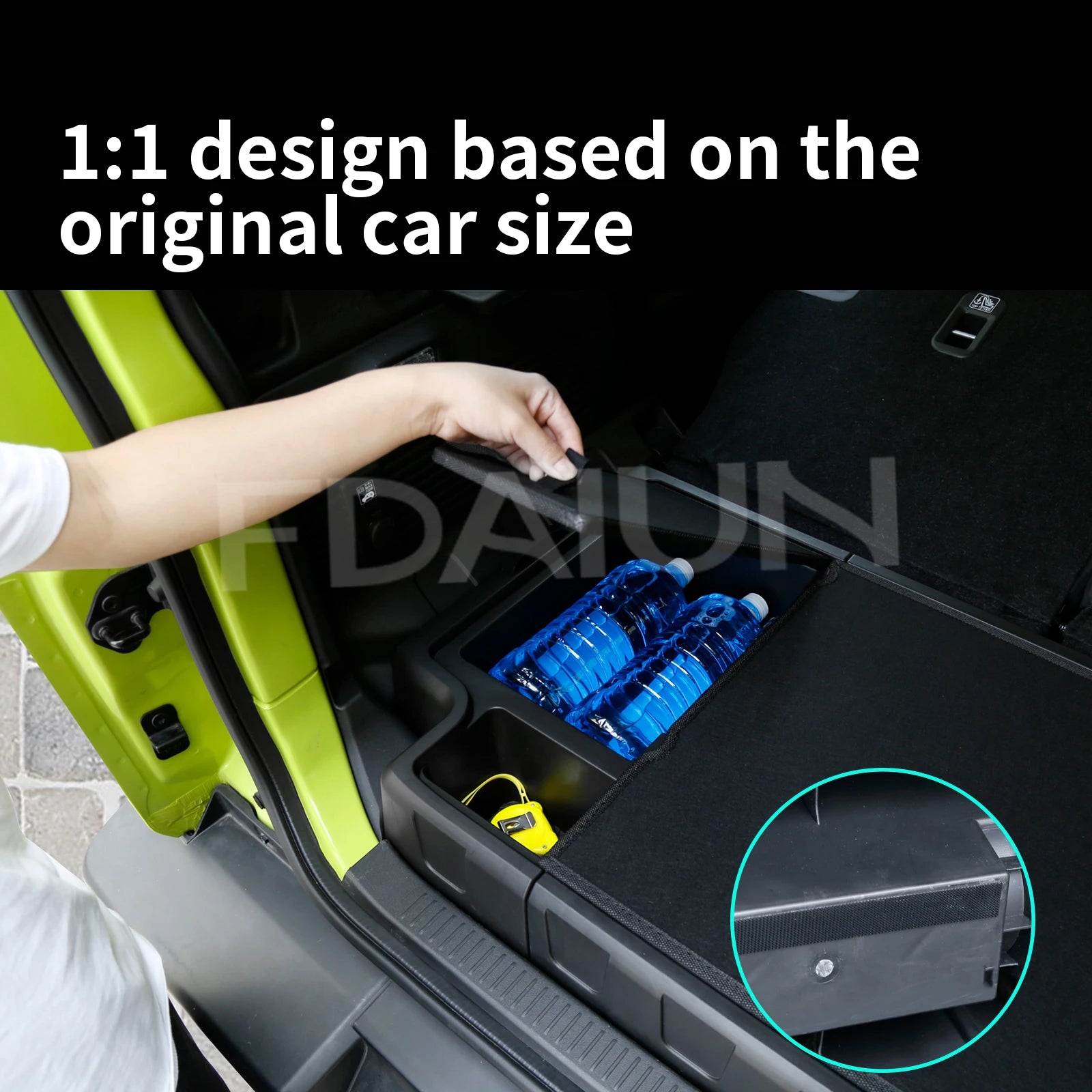 For Suzuki Jimny 2023 2024 2025 JC74W JC74 5-Door Car Trunk Storage Box with Lid Storing Channel Storage Box Auto Modified