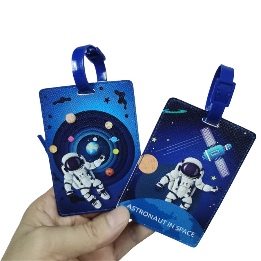 Creative Astronaut Luggage Tag Travel Accessories PU Suitcase ID Addres Holder Baggage Boarding Tag High Quality Portable Label