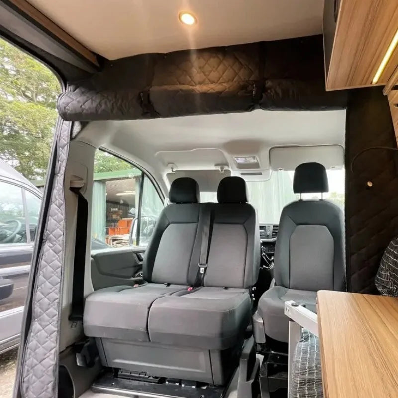 Insulated Cab Divider Curtain For Fiat Ducato, Peugeot Boxer, Citroen Relay, Ram Promaster - Blackout Privacy Curtain All Season