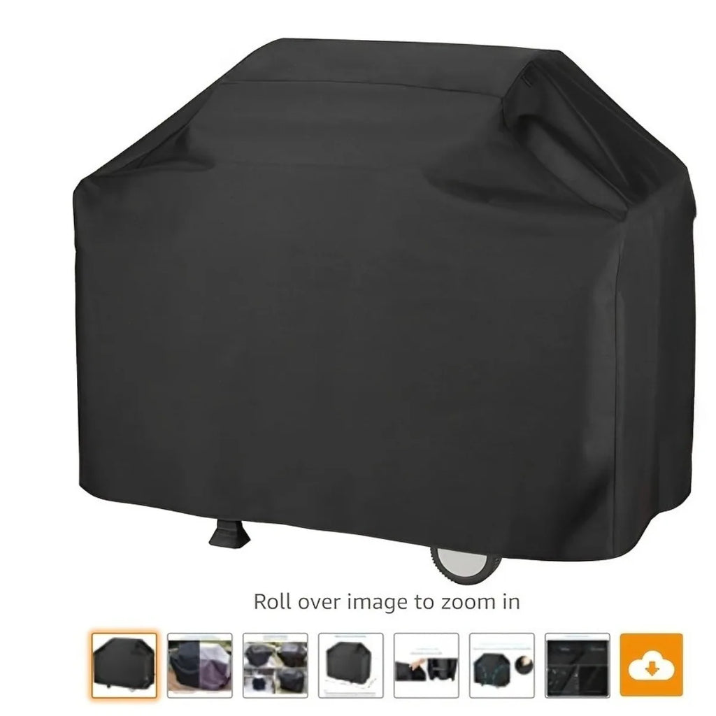 Large Grill Cover, Heat Resistant Black, Heavy Duty Grill Cover for Gas Grill, BBQ Accessories