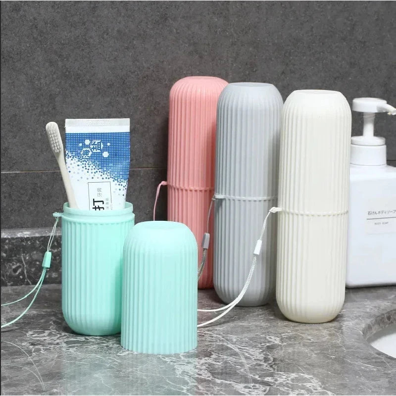 1/2/3/4Pcs Portable Toothbrush Cup Bathroom Toothpaste Holder Storage Case Box Organizer Travel Toiletries Storage Cup