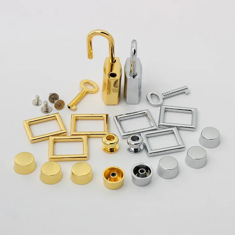 Fashion Metal Bag Locks Clasp Bag Lcok Set For Handbags Purse Tote Closures Snap Clasps DIY Craft Hardware Case Bag Accessories
