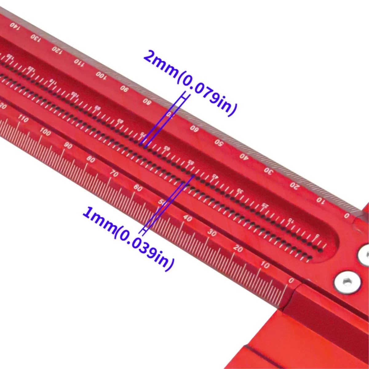 Multifunctional ruler cross hole marking Woodworking marking T-shaped ruler 90 degree line planning tool hole ruler