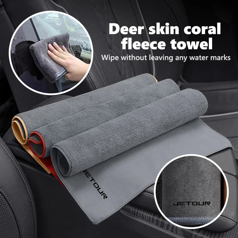 For Jetour Car Washing Towel Cleaning Cloth Quick Drying Windows Wiping Rags X70 Traveler‌ C-DM Dashing‌ X90 Shanhai X50‌ G700‌