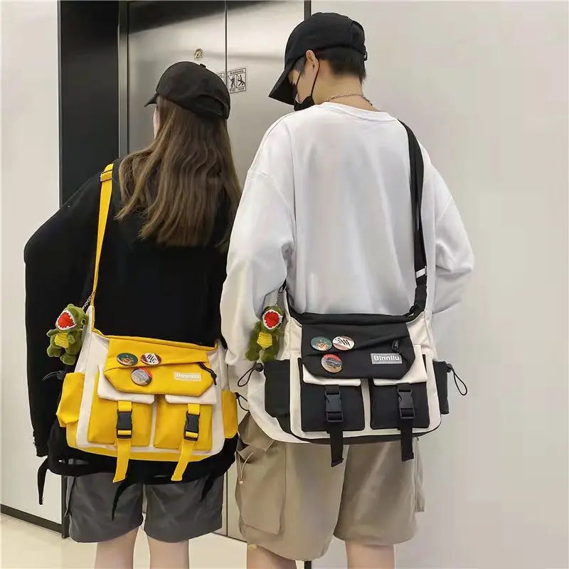 Trendy Large Capacity Campus Style Women Crossbody Bag, Student School Bags, Couples Shoulder Messenger Bag for Casual Daily Use