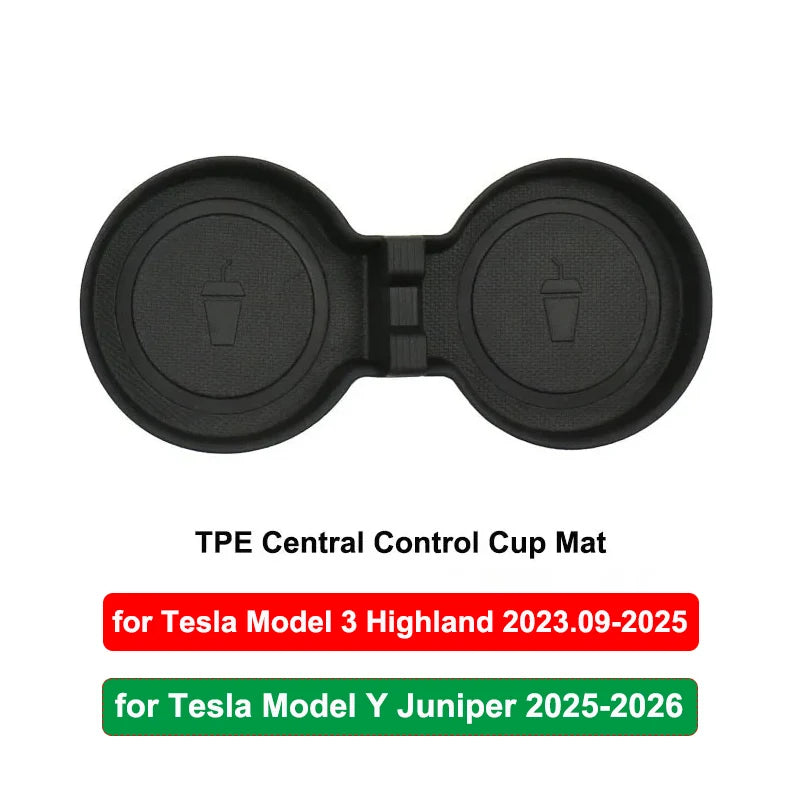 Car Cup Holder for Tesla Model Y L Juniper Center Console Cup Mat TPE Water Bottle Holder Model 3 Highland Standard Accessories