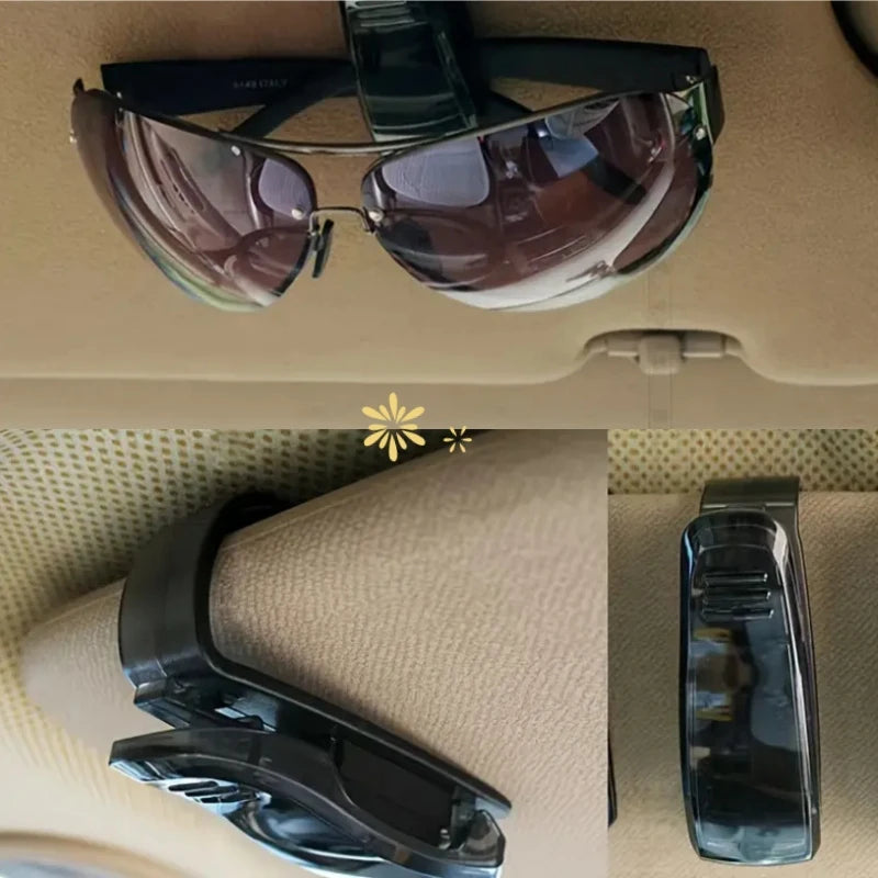 1 Fashionable Item, Convenient Car Sun Visor Stylish Glasses Holder-Durable Plastic Glasses Clip, Storage Box for Tickets and Ca
