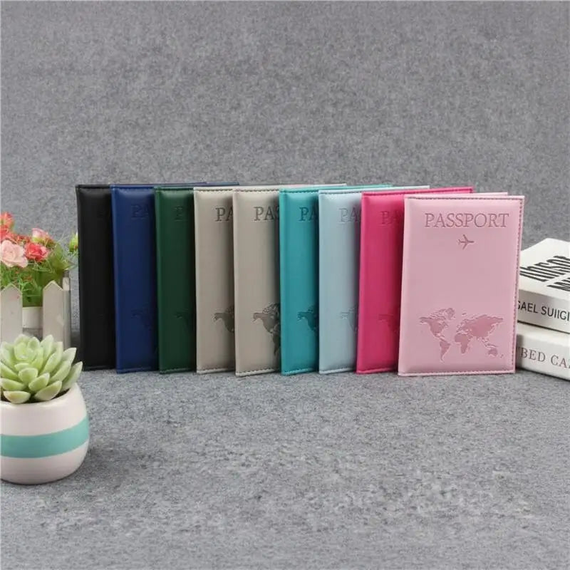PU Leather Passport Cover Durable Portable Travel Document Holder for Men Women Summer Vacation 1PC