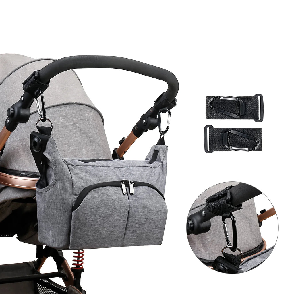 One Shoulder Hand-Held Mommy Bag Portable Baby Stroller Bag With A Pair Of Hooks Multifunctional Mother And Baby Travel Bag