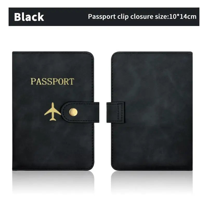 Cute PU Leather Passport Wallet Waterproof Multi Card Holder Travel Document Organizer for Men Women