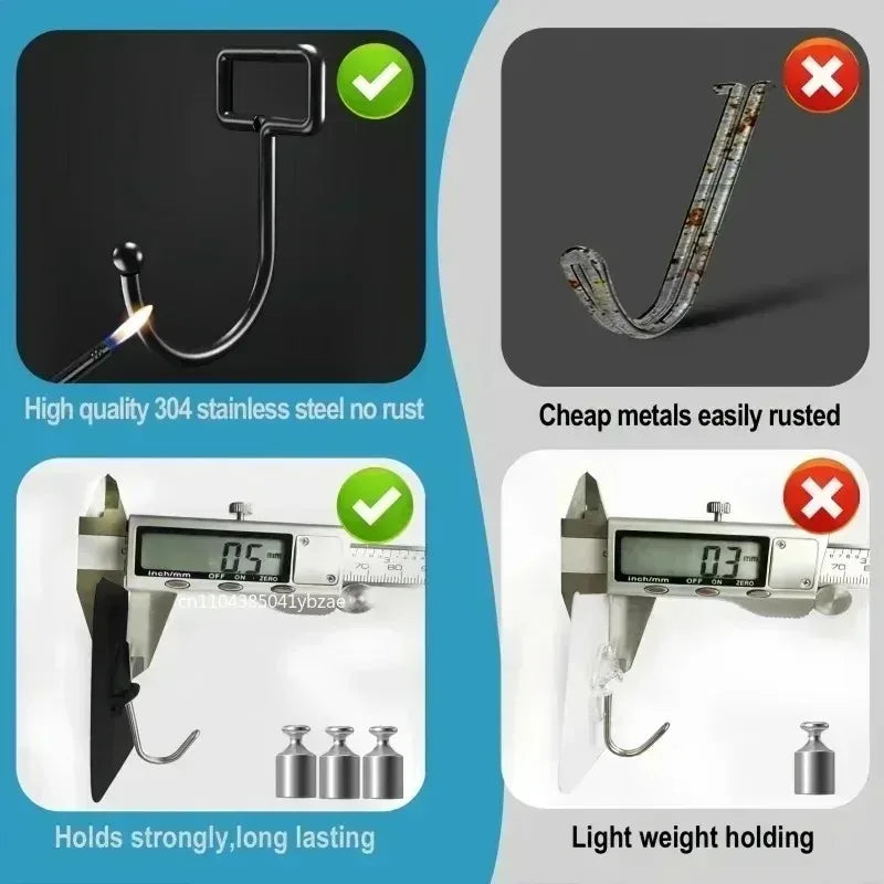 Self Adhesive Hooks Rotating Waterproof Strong Sticker Holder Wall Door Storage Hanging Hook Kitchen Bathroom Organizer