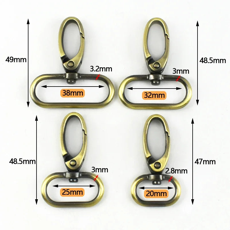 5/10Pcs 20-38mm Metal Hook Buckle for Bag Strap Swivel Lobster Clasp Dog Collar Carabiner Clip KeyChain Fastener Accessories
