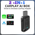 2in1 Wireless CarPlay Dongle Wireless Android Auto Adapter AI Smart Box Car Intelligent Systems For Car With Wired CarPlay