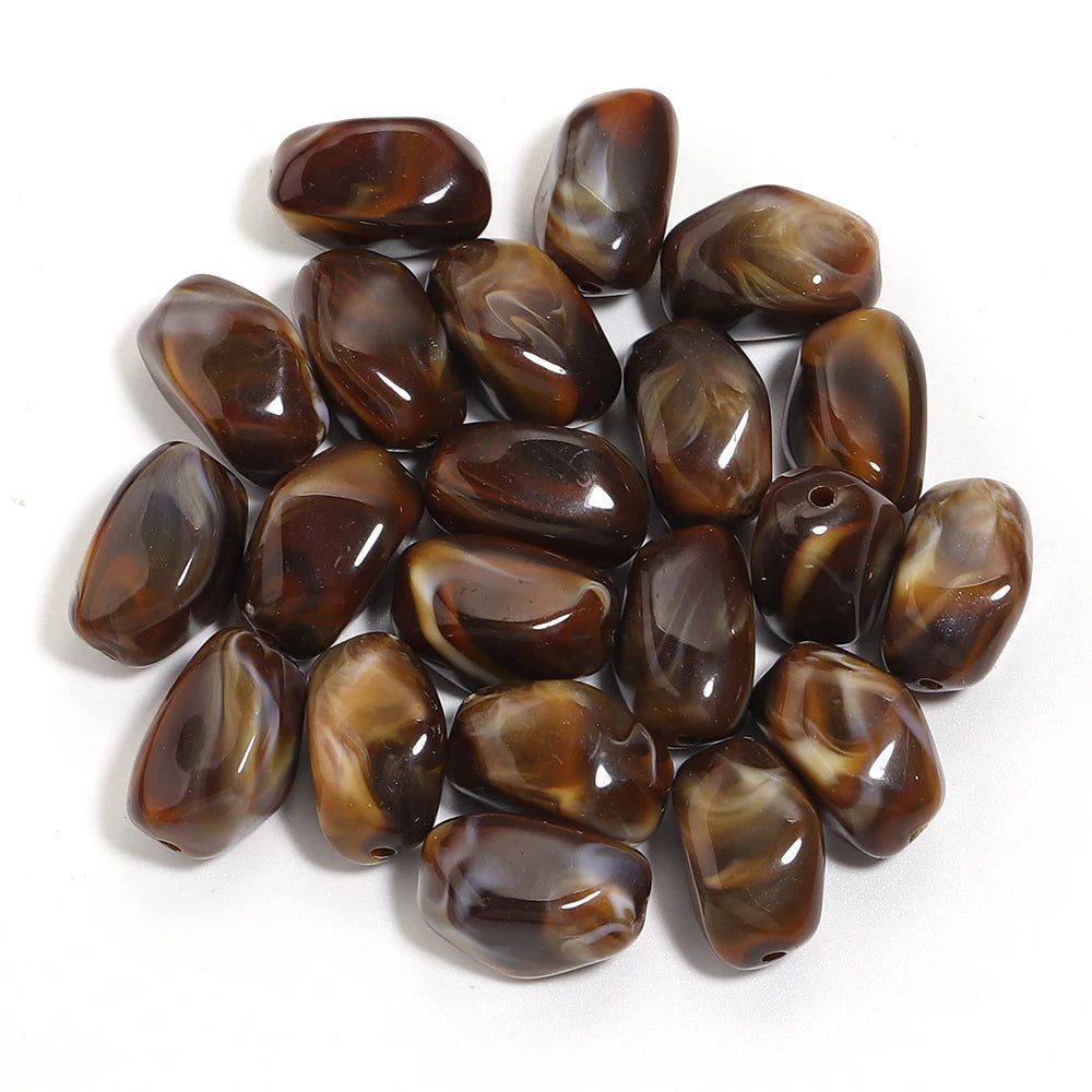20pcs 12x21mm Irregularity Acrylic Beads Spacer Loose Beads For Jewelry Making DIY Bracelet Earrings Accessories