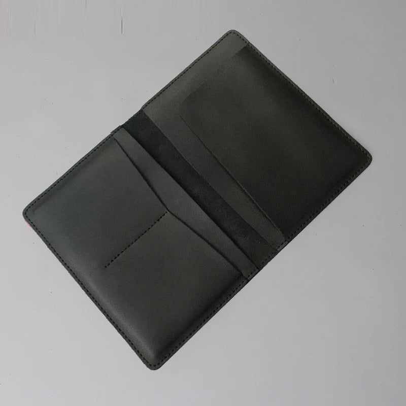 Vintage Leather Passport Cover Holder - RFID Blocking Travel Wallet with Card Slots & ID Pocket, Cowhide Air Ticket Case for Men