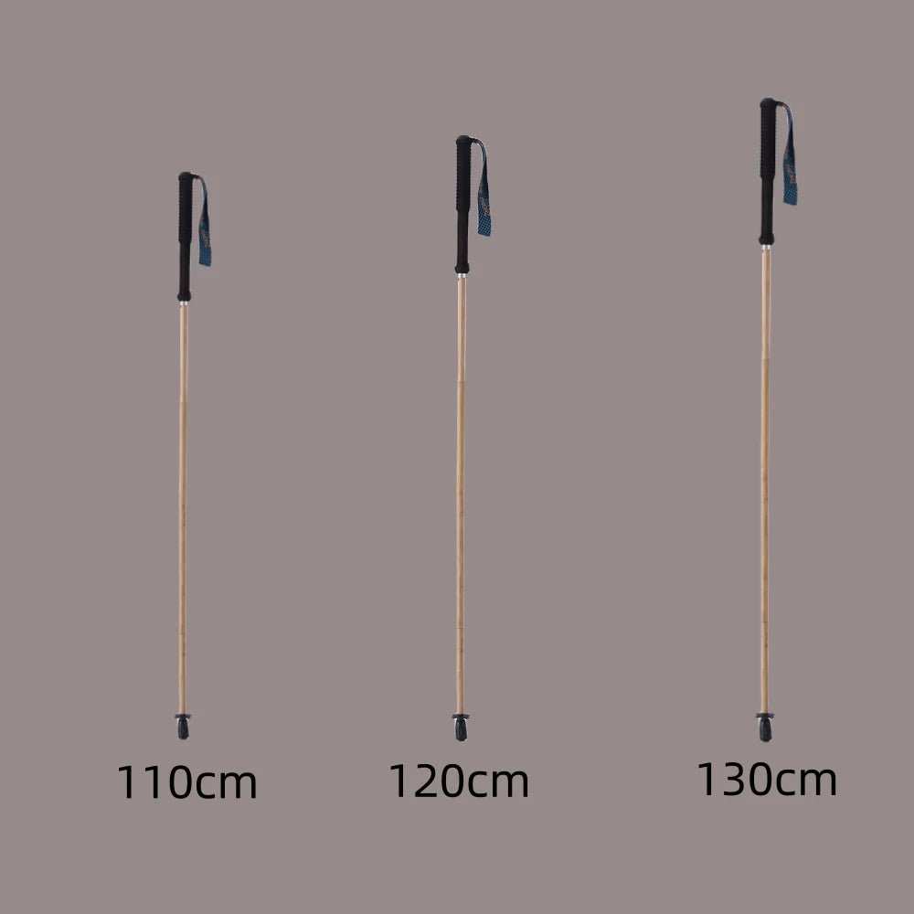 New Hiking Pole Ultralight Trekking Poles High Strength Carbon Fiber & Natural Bamboo Skin Trekking Pole Outdoor