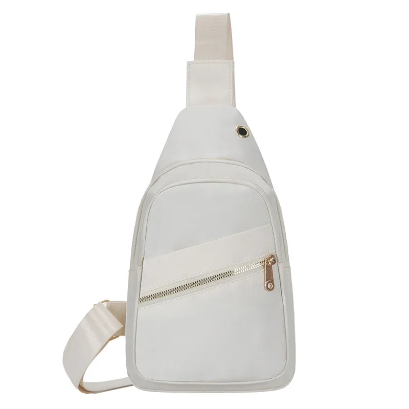 Women's Crossbody Bag New Korean Simple Women's Chest Bag Large Capacity Women's Outdoor Casual Embroidery Quilt Single Shoulder