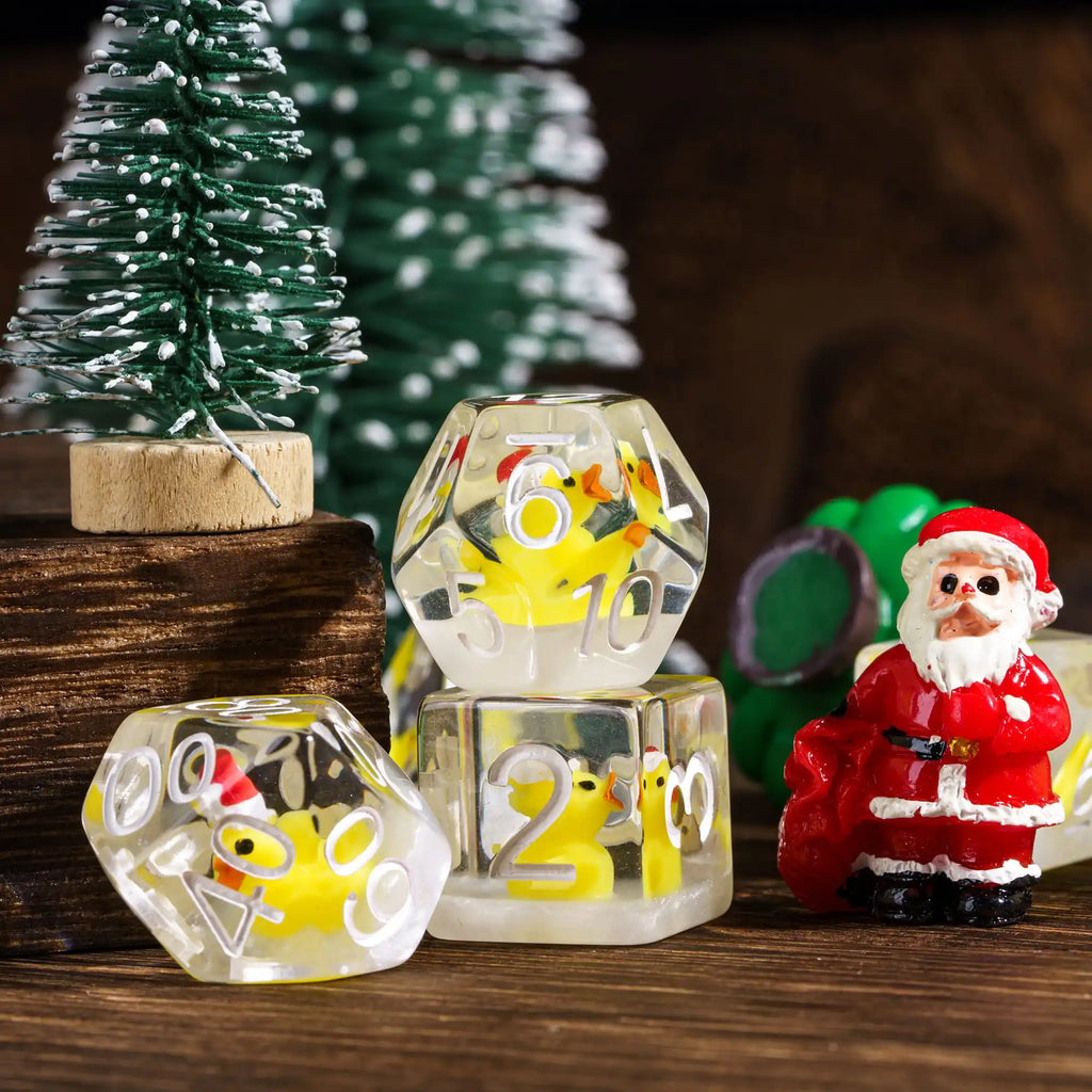 Cusdie Animal DnD Dices Cute Resin 7Pcs Various D4 D6 D8 D10 D% D12 D20  Polyhedral Dice Set for D&D Role Playing Board Games